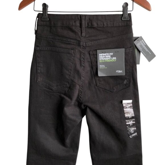 Silver Jeans Infinite Fit High Rise Straight Leg Jeans Sz Small Black Denim NWT - Picture 7 of 13